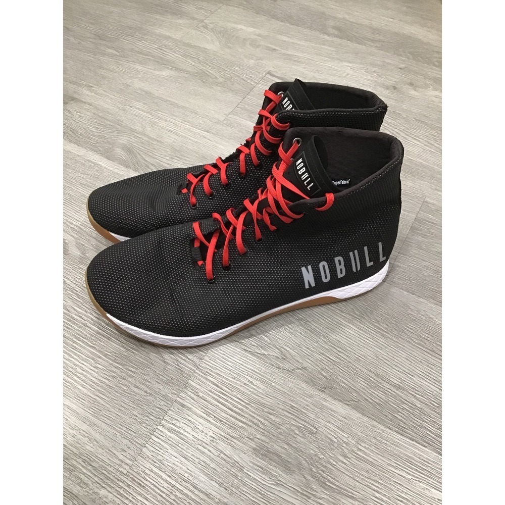 NOBULL Outwork High-Top Sneakers Men's 15 Black Red Lace Gym Streetwear Trainers